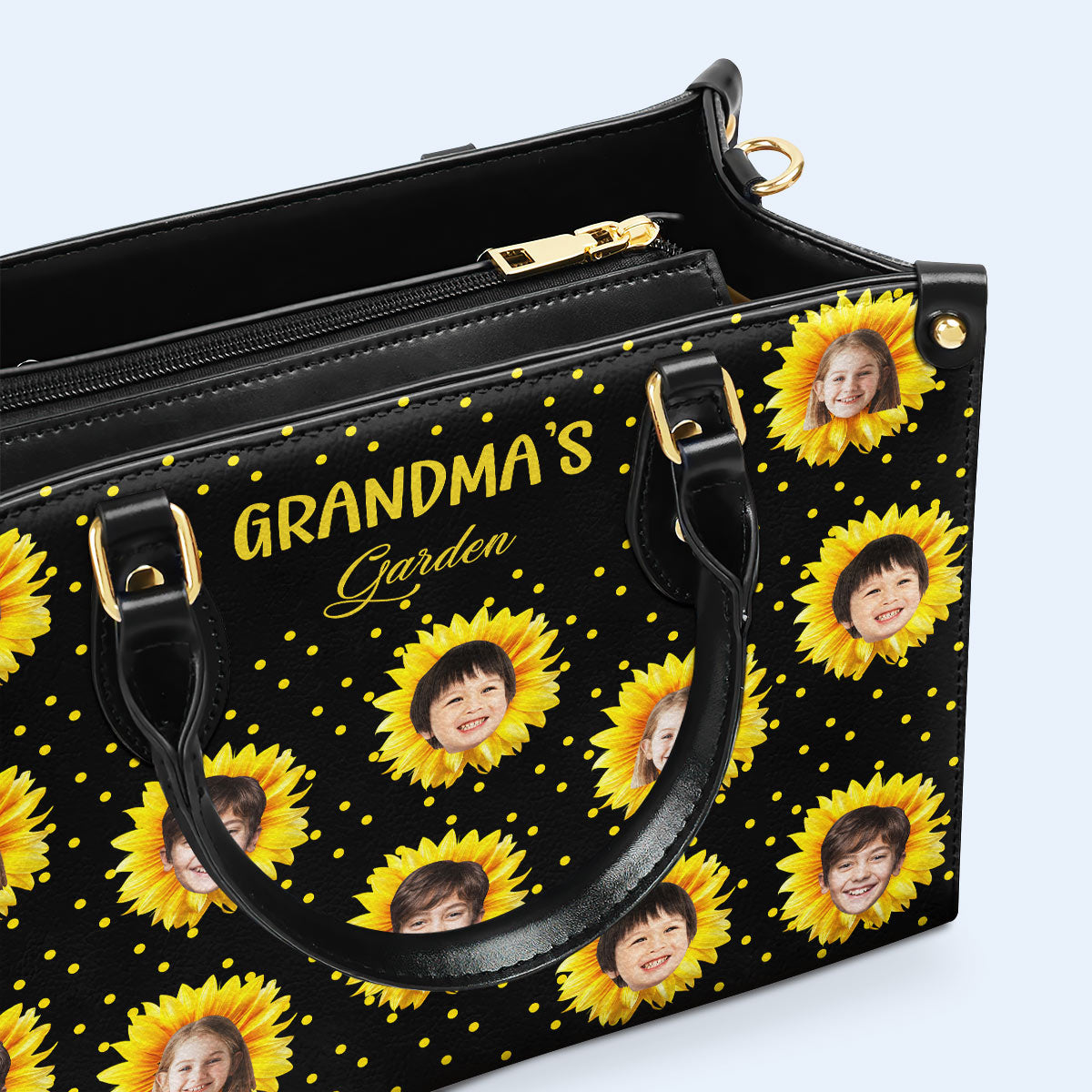 Petits Tournesols - Sac à main en cuir personnalisé - FM038_HB