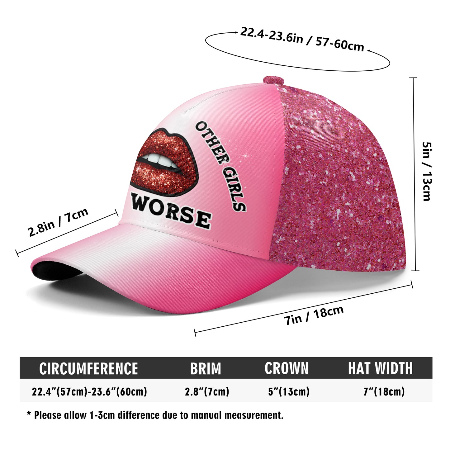 I'm Not Like Other Girls. I'm Worse - Personalized Custom Hat, All Over Print Baseball Cap - DG027_BAC