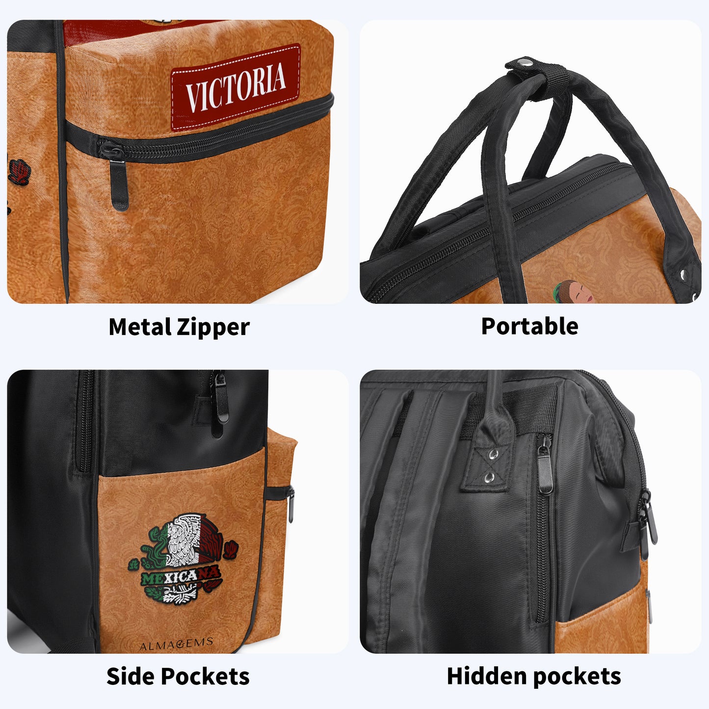 MEXICANA - Personalized Custom Duckbilled Travel Backpack - ME006_DKB
