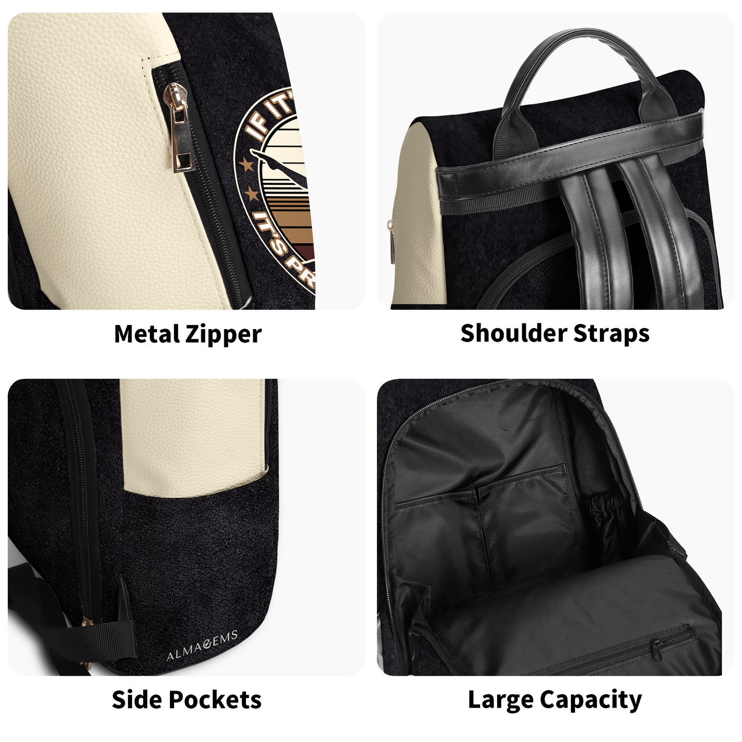 If It's Easy. It's Probably Not Pilates - Personalized Custom Leather BackPack - BP_FN06