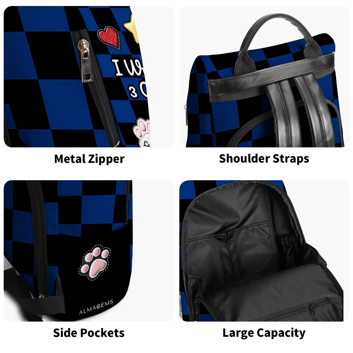 Sac à dos en cuir personnalisé – Noms d'animaux personnalisés – Motif « J'étais normal » – BP_CAT10