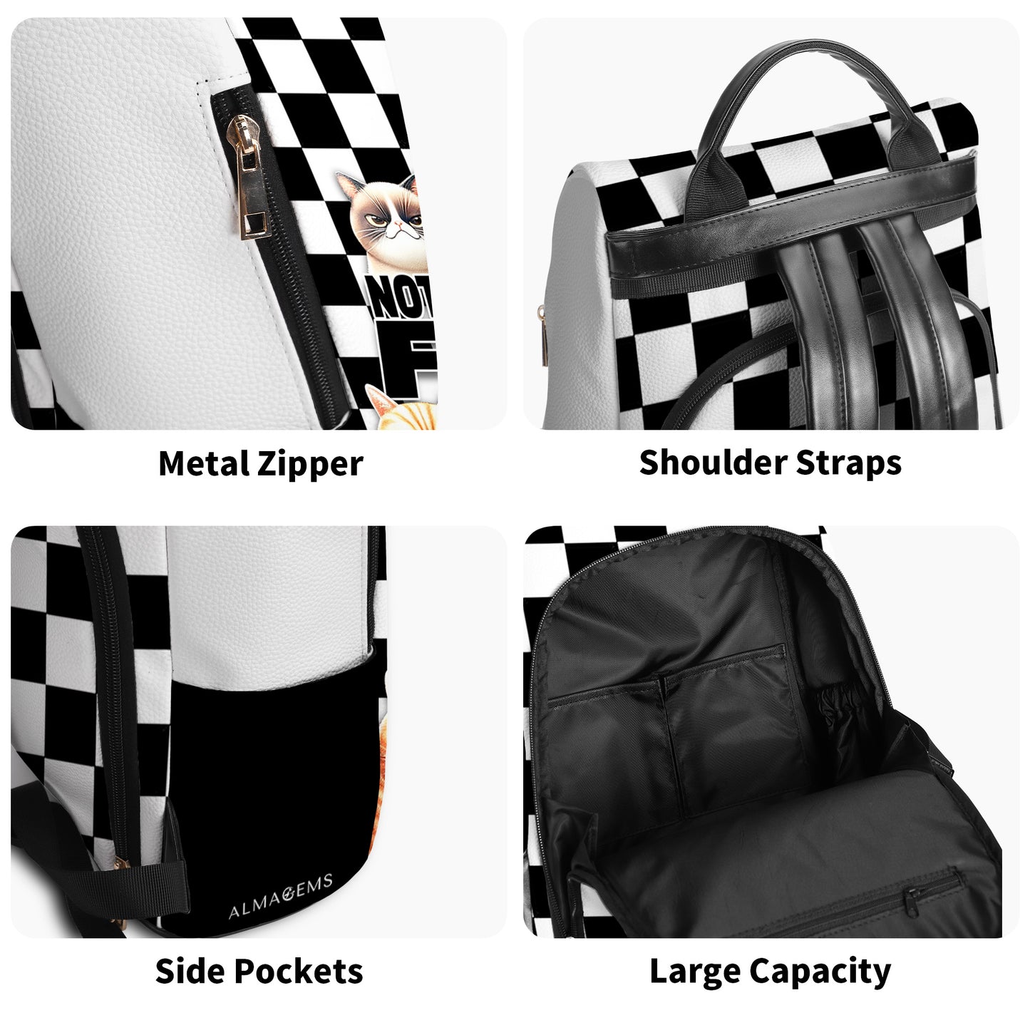 Not Fast Just Furious - Personalized Custom Leather BackPack - BP_CAT05