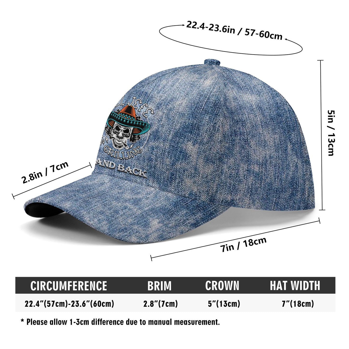 EL JEFE - Casquette de baseball personnalisée, imprimé intégral - HS057_BAC