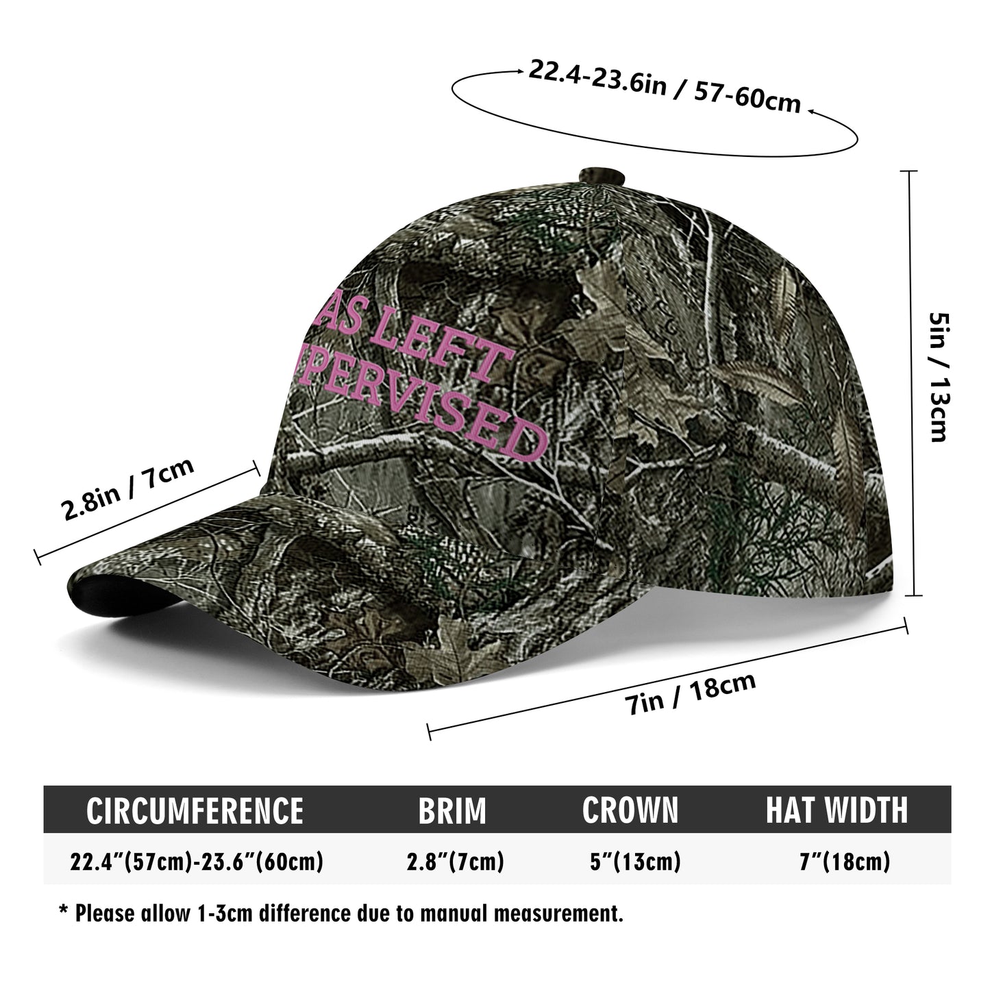 Baddie Energy - Gorra de béisbol personalizada con estampado integral - DG026_BAC
