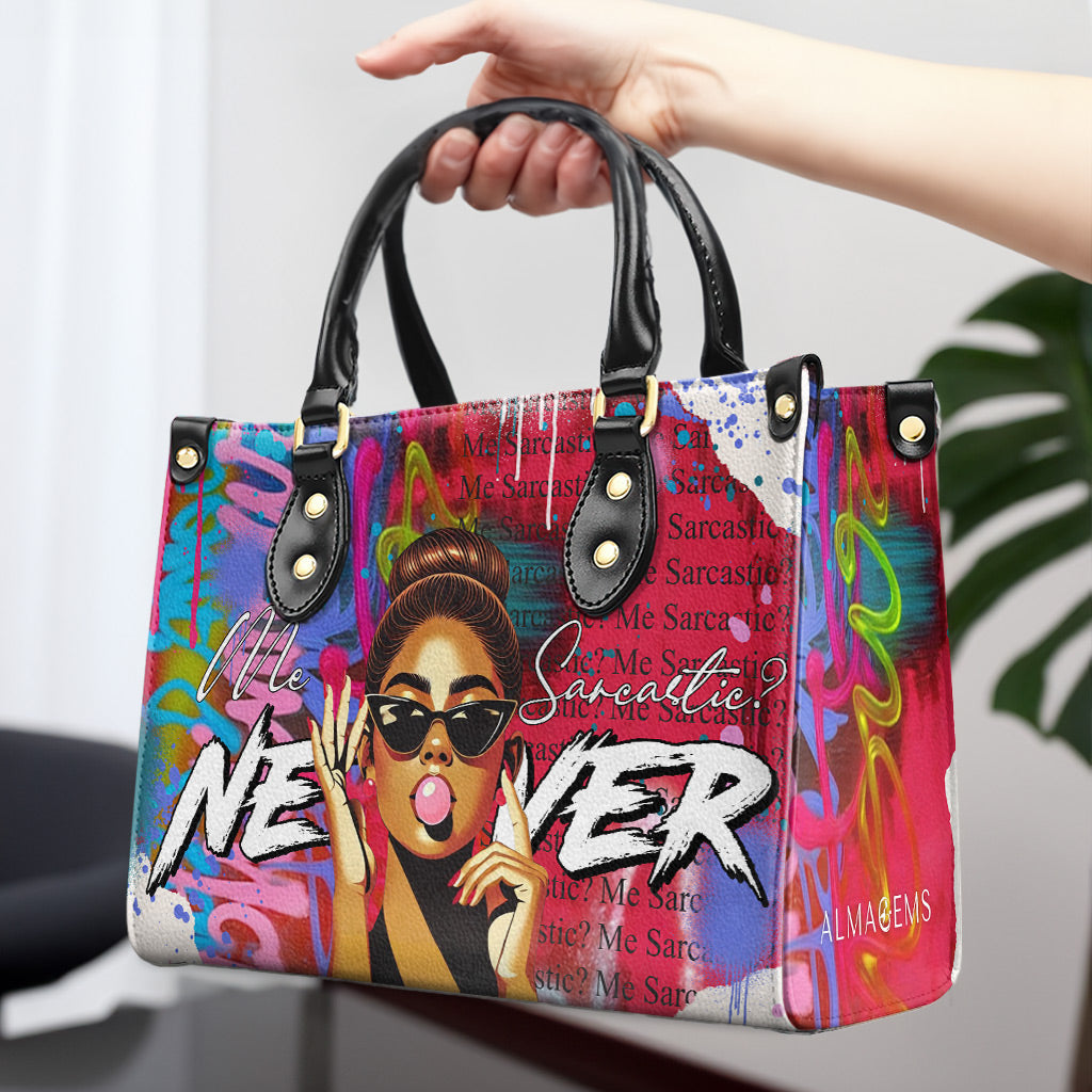 Moi, sarcastique ? Jamais ! - Sac à main en cuir personnalisé - DG084_HB