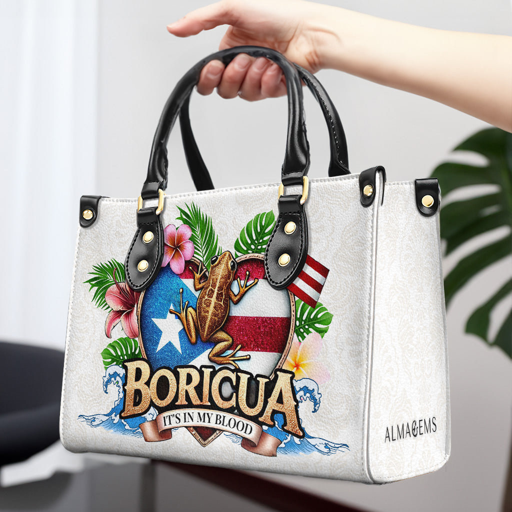 BORICUA. J'AI DANS LE SANG - Sac à main en cuir personnalisé - LA023_HB