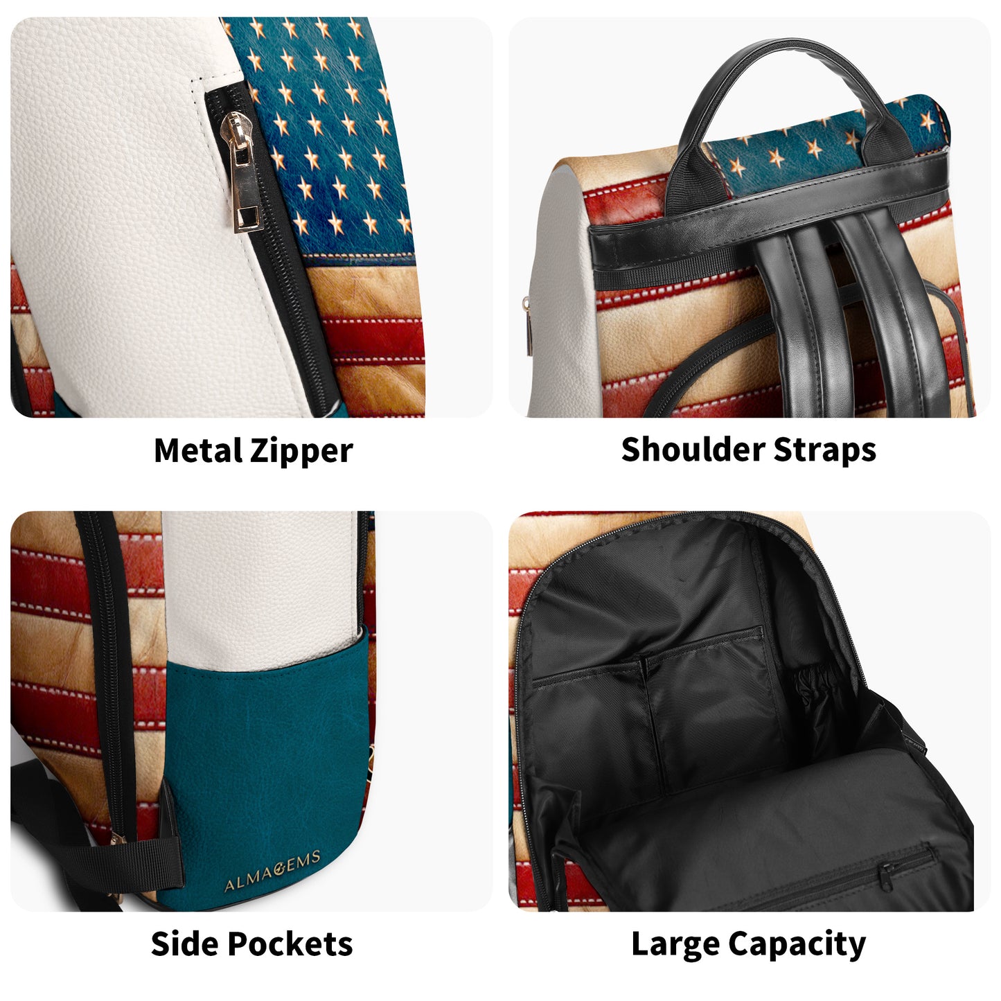 Tres cosas con las que no te metas: mochila de cuero personalizada - BP_CAT03