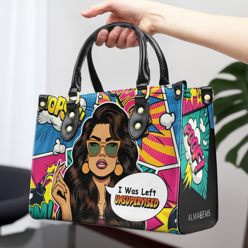 Me dejaron sin supervisión - Bolso de cuero personalizado - UNSUP05