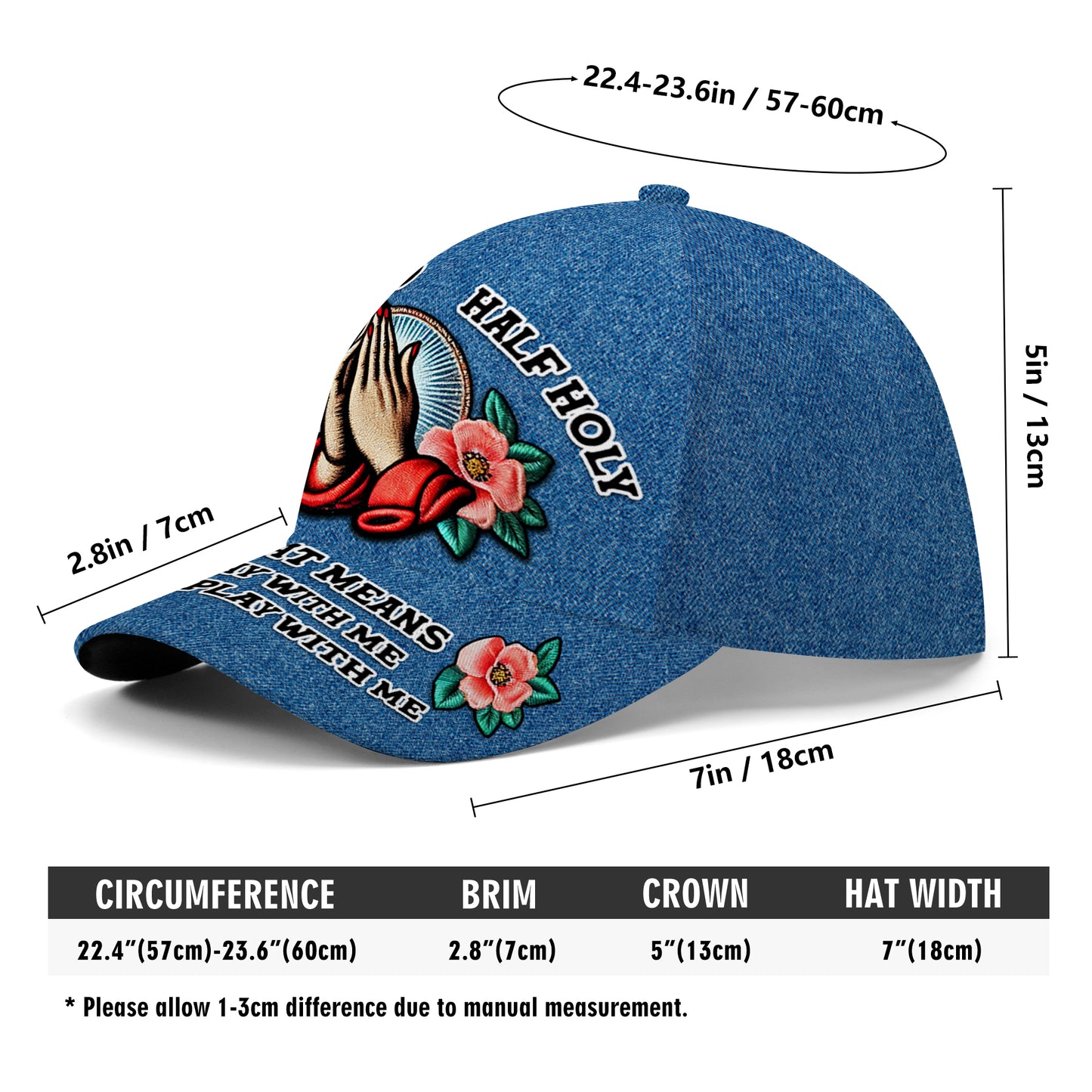 Casquette de baseball personnalisée, demi-capuche, demi-sainte - DG012_BAC
