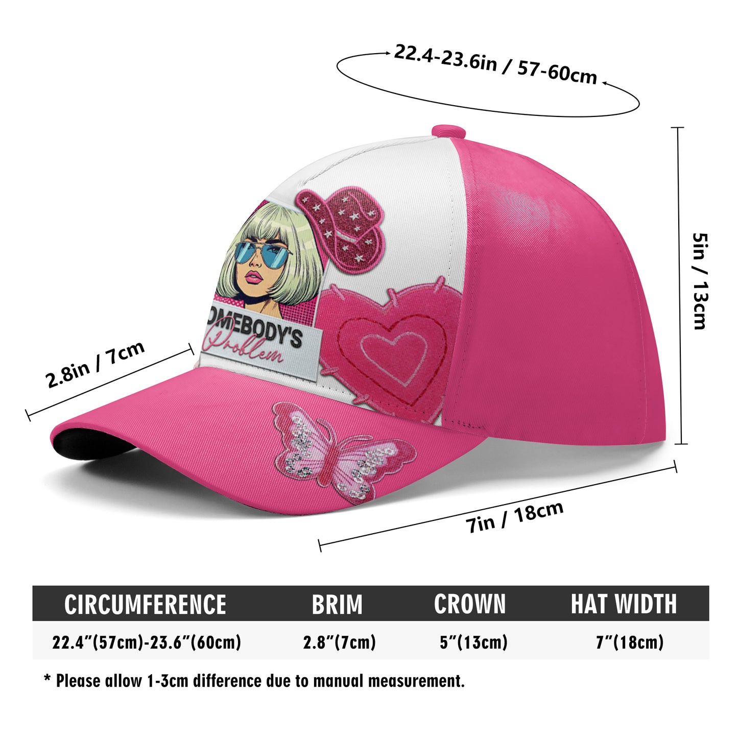 LE PROBLÈME DE QUELQU'UN - Casquette de baseball personnalisée, imprimée sur toute la surface - DG034_BAC