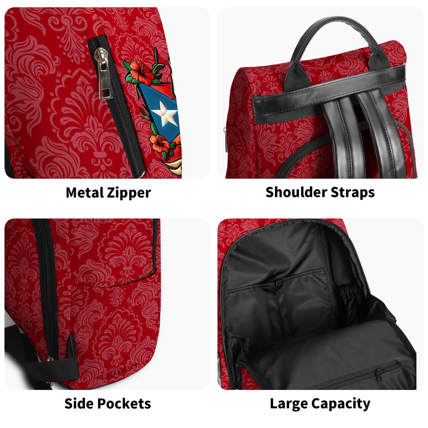 Boricua Hasta La Muerte - Personalized Custom Leather BackPack - HS019_BP