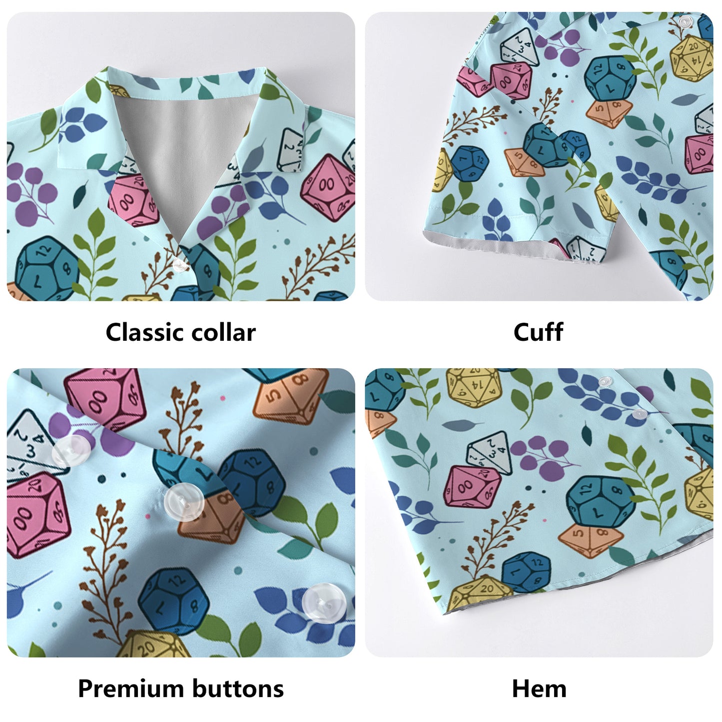 Dés colorés – Chemise hawaïenne unisexe personnalisée – A003_HW