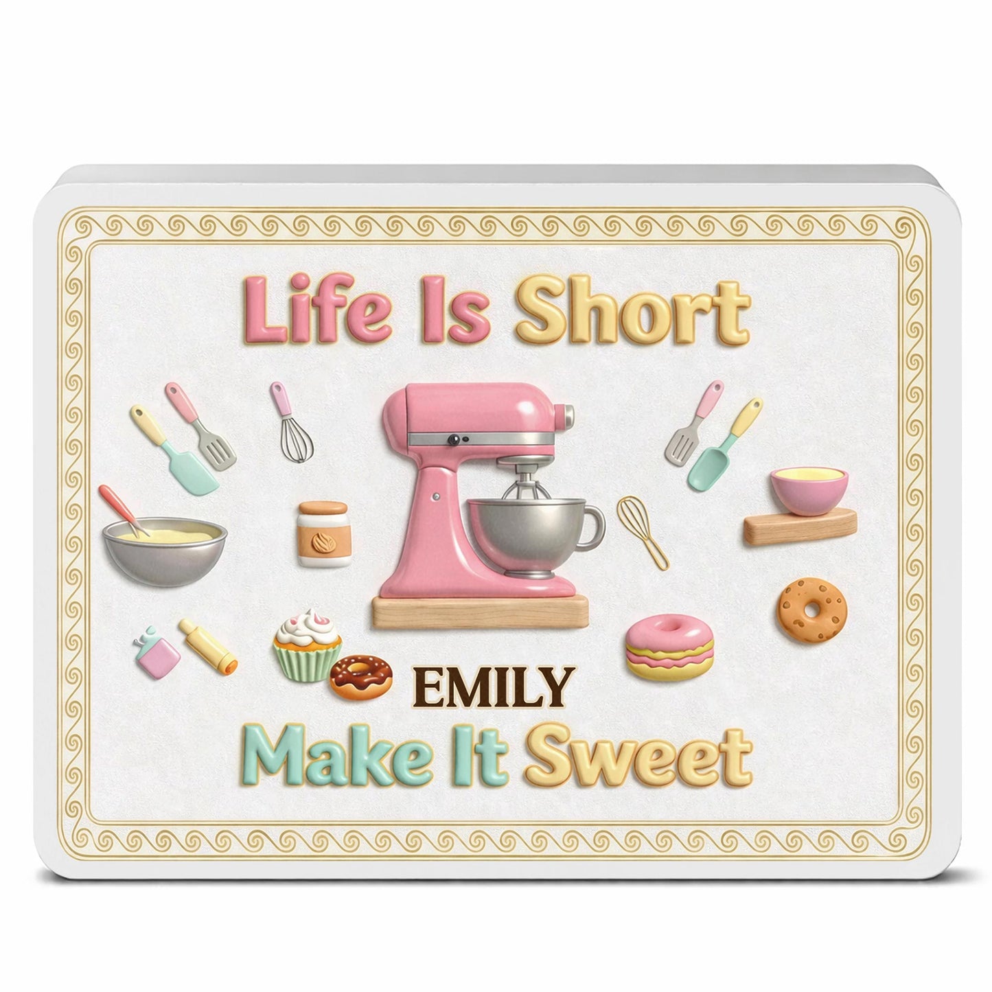 Life Is Short Make It Sweet Baker Stand Mixer And Kitchen Utensils