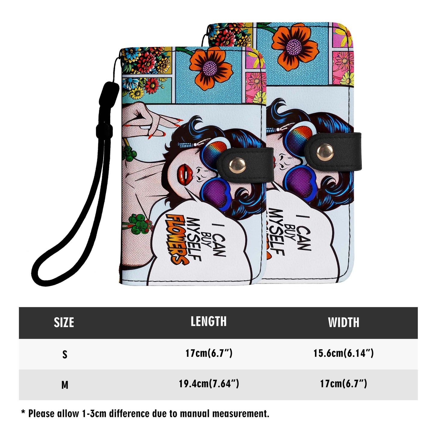 Puedo comprarme flores - Cartera de cuero personalizada para teléfono - BF02PW