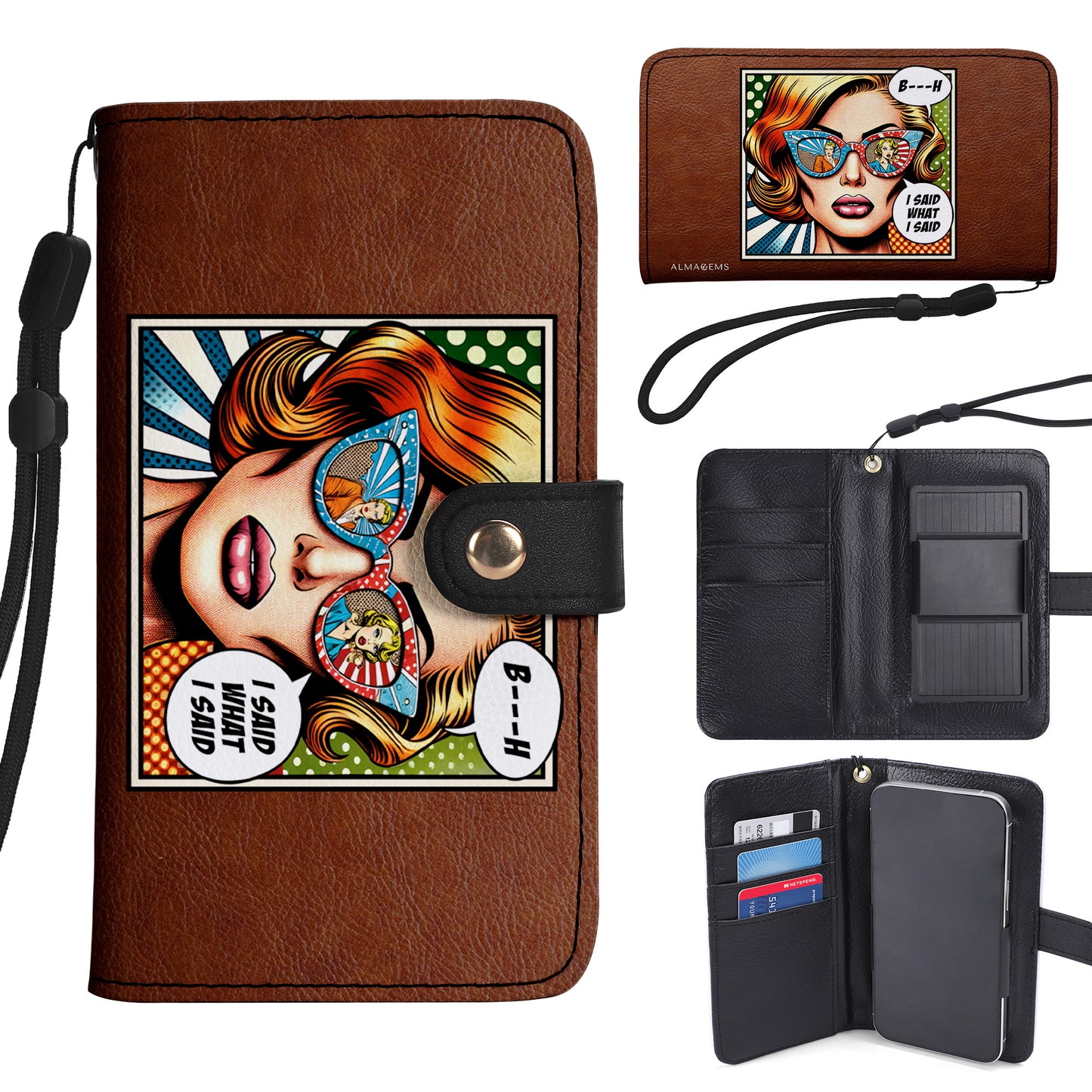 I Said What I Said - Personalized Custom Phone Leather Wallet - BIS01PW