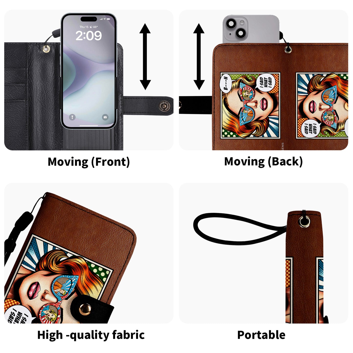 I Said What I Said - Personalized Custom Phone Leather Wallet - BIS01PW