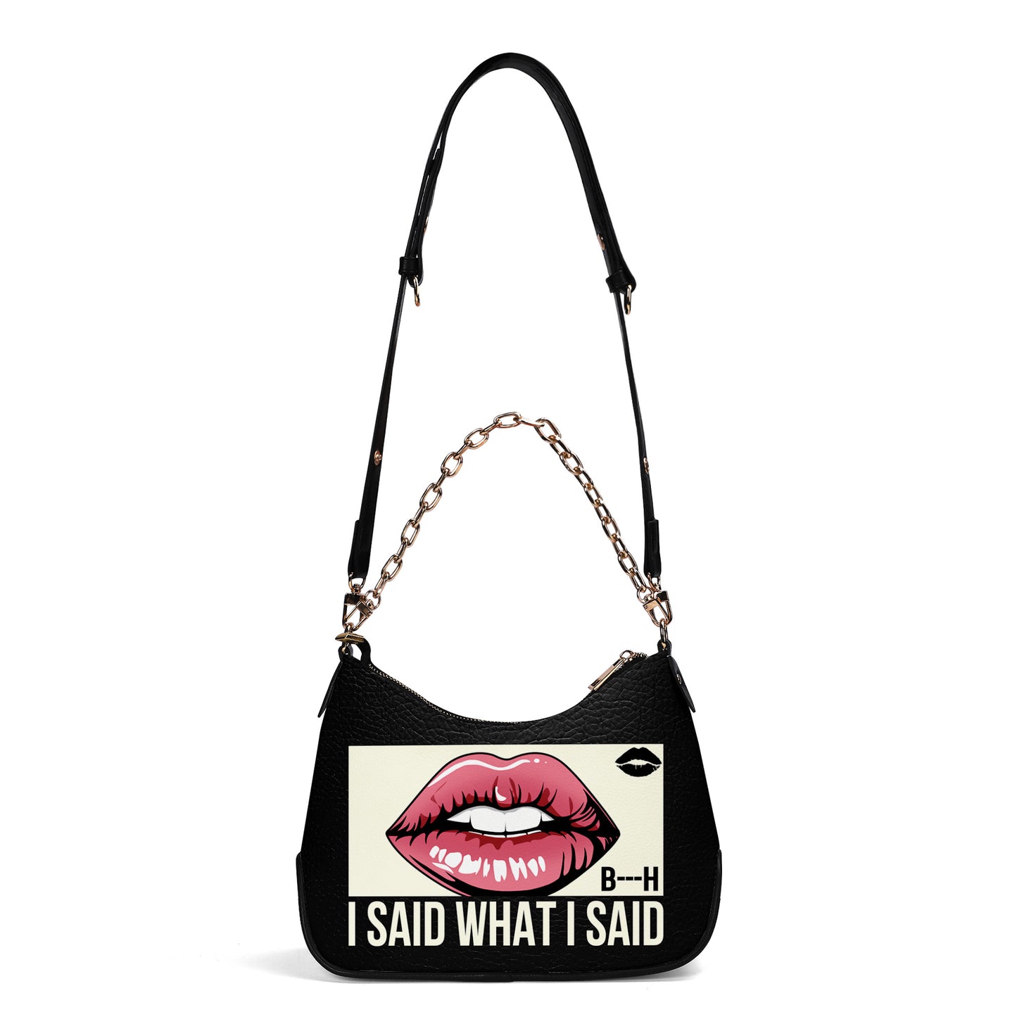 J'ai dit ce que j'ai dit - Sac à main bandoulière personnalisé avec chaîne - BIS02CH