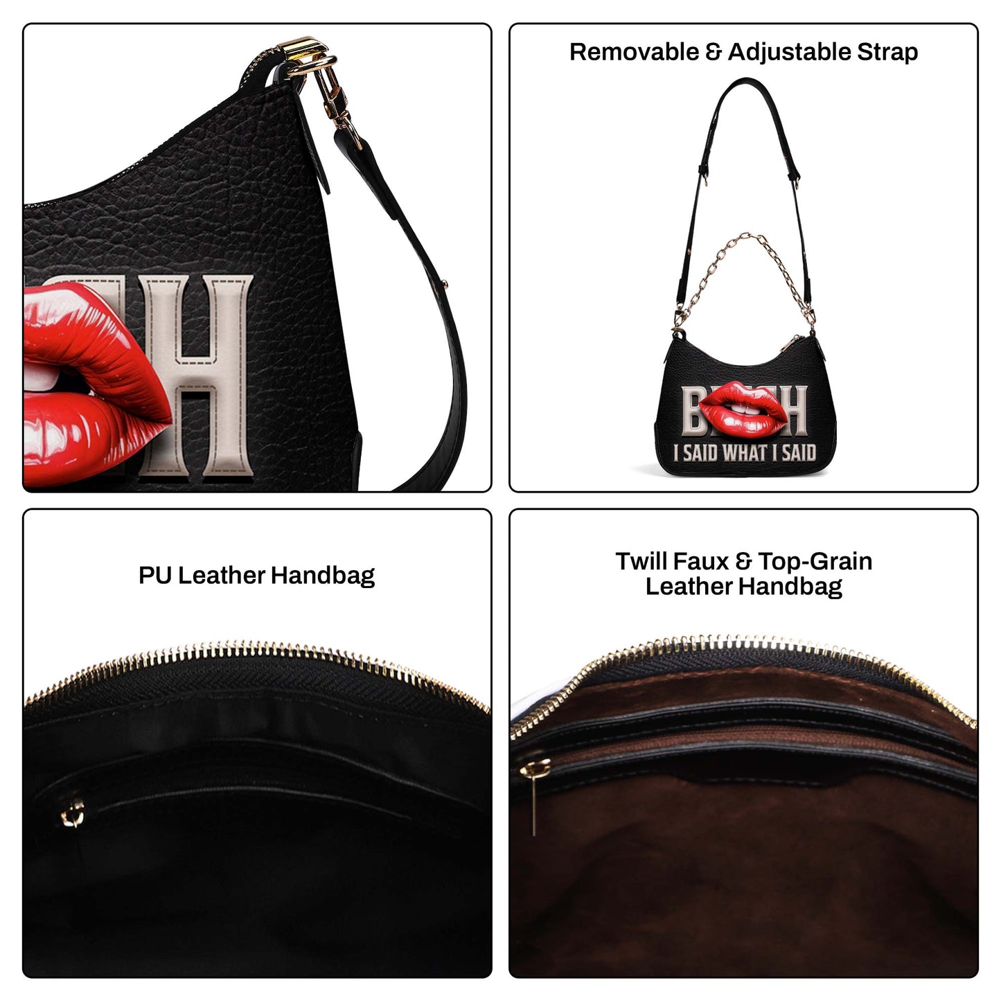 Dije lo que dije: bolso de mano con cadena personalizada y bandolera - BIS07CH