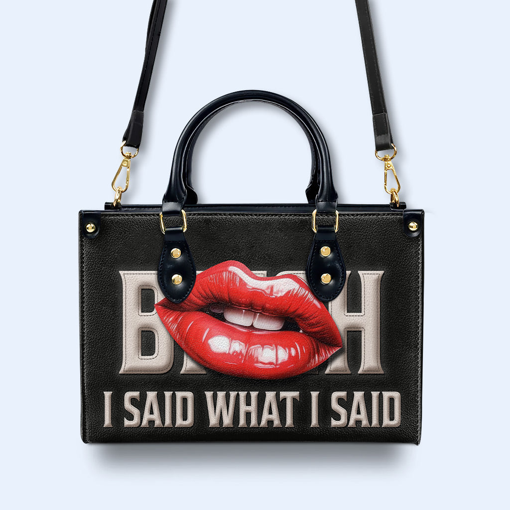 Dije lo que dije - Bolso de mano de cuero personalizado - bis07