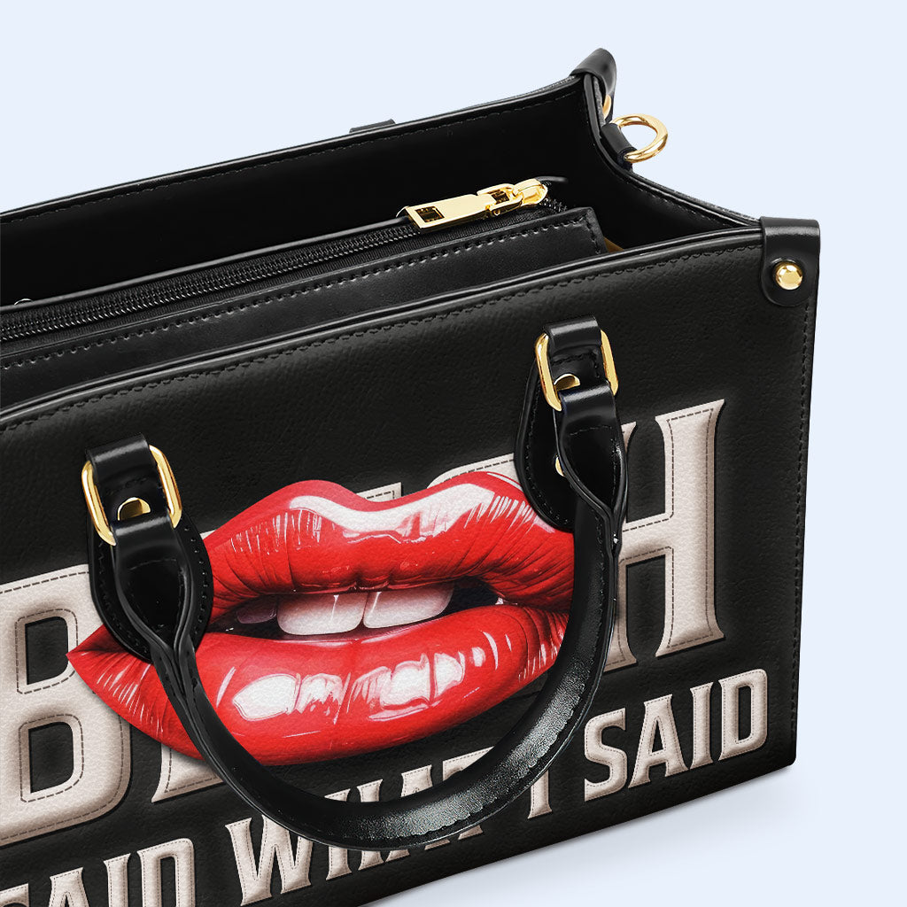 Dije lo que dije - Bolso de mano de cuero personalizado - bis07