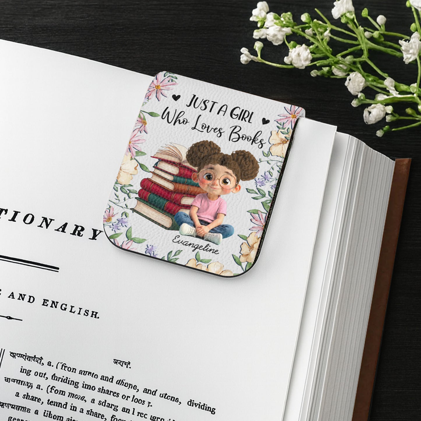 Just A Girl Who Loves Books, Girl With Books And Flowers