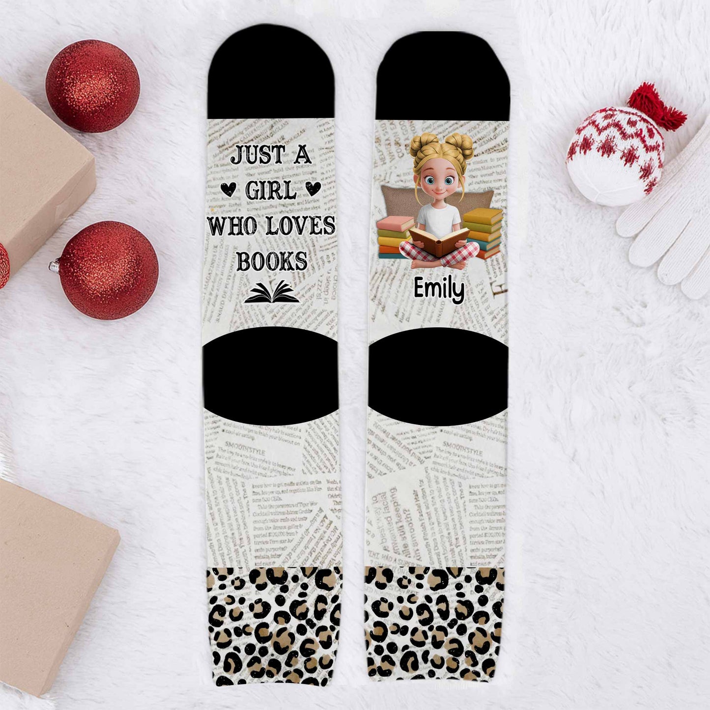 Just A Girl Who Loves Books With Cartoon Girl