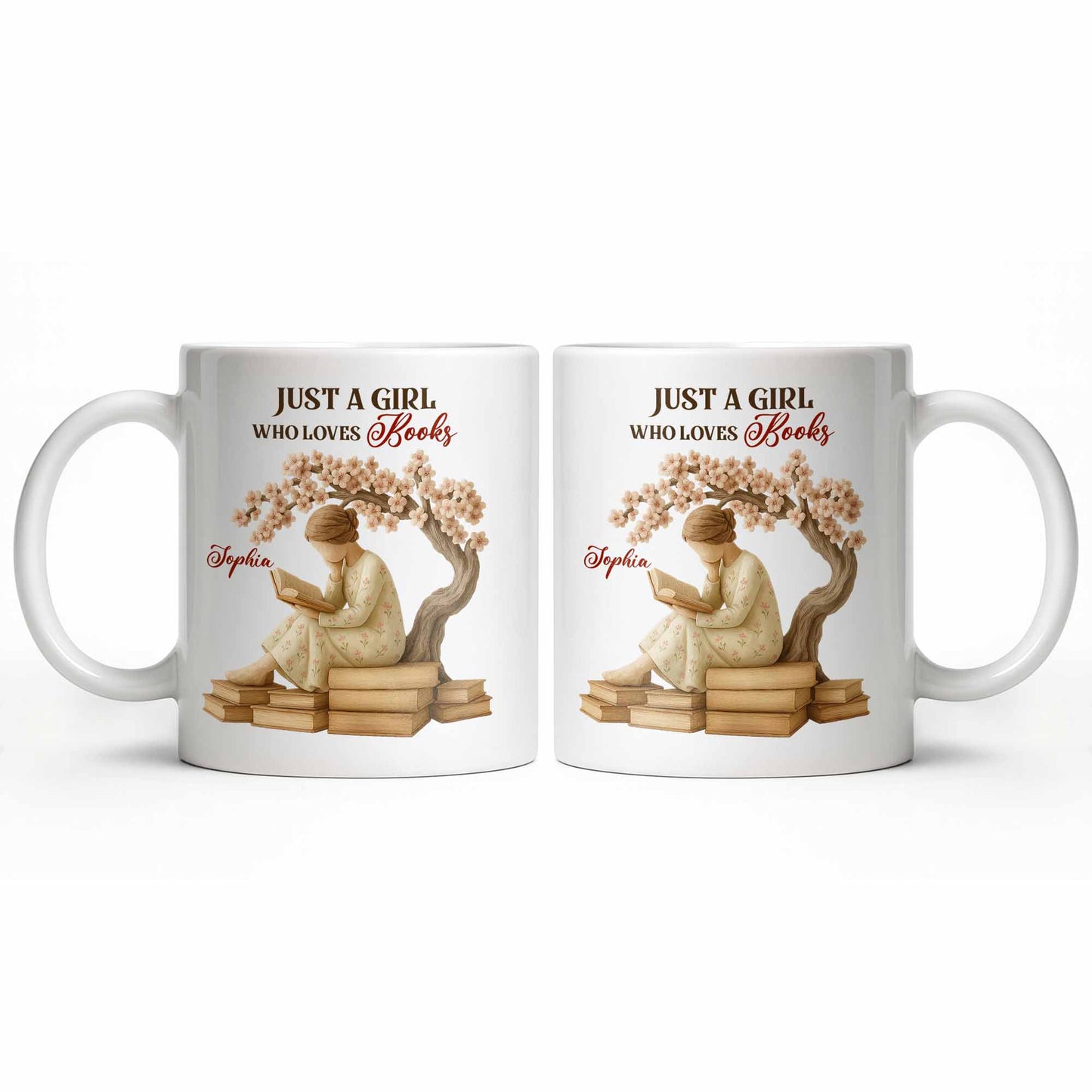 Just A Girl Who Loves Books And Sakura Tree