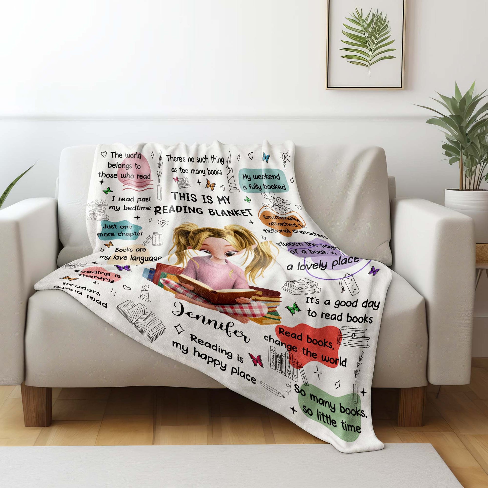This Is My Reading Blanket Featuring Books And A Reading Girl