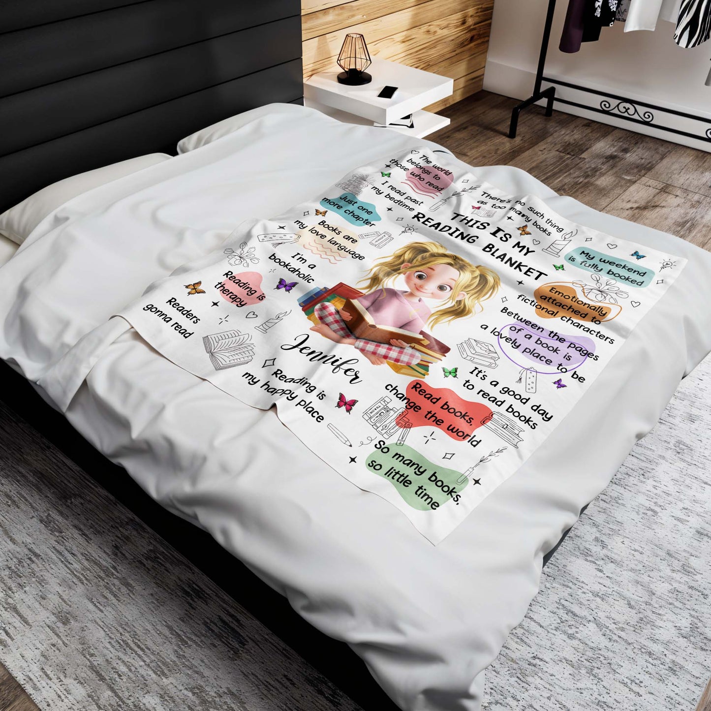 This Is My Reading Blanket Featuring Books And A Reading Girl