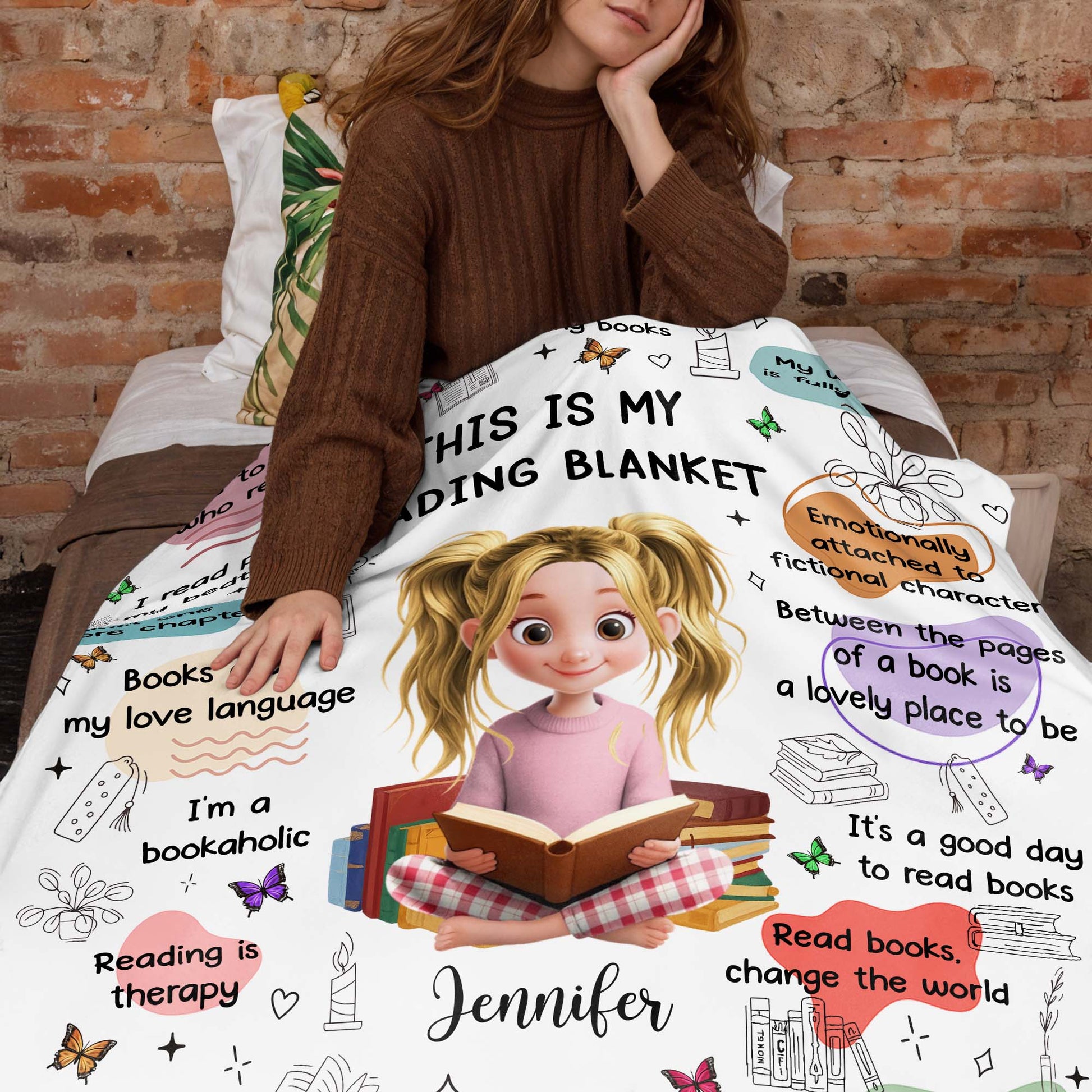This Is My Reading Blanket Featuring Books And A Reading Girl