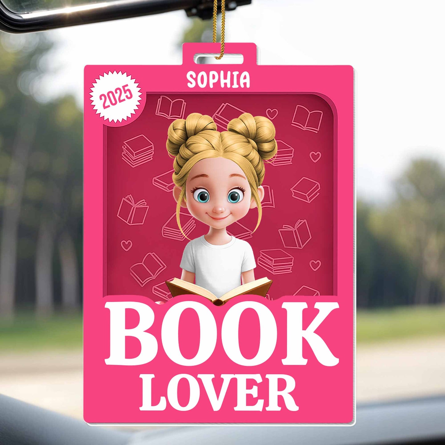 Book Lover Featuring a Young Girl and Book - Personalized Custom Acrylic Ornament, Christmas Gift - BLV047_ACO