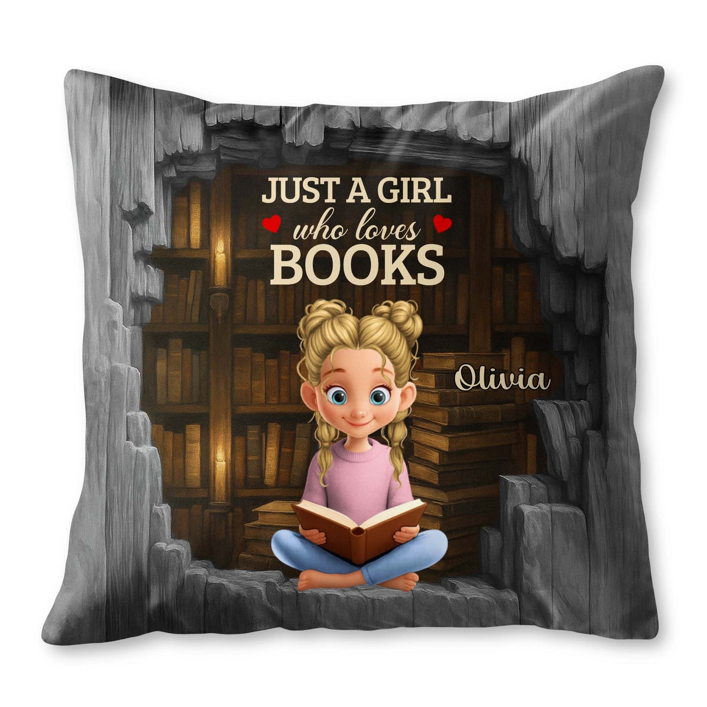 Just A Girl Who Loves Books With Hearts