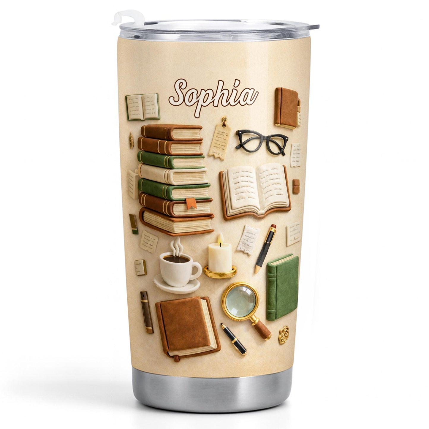 Just A Girl Who Loves Books And Coffee With Vintage Library Objects