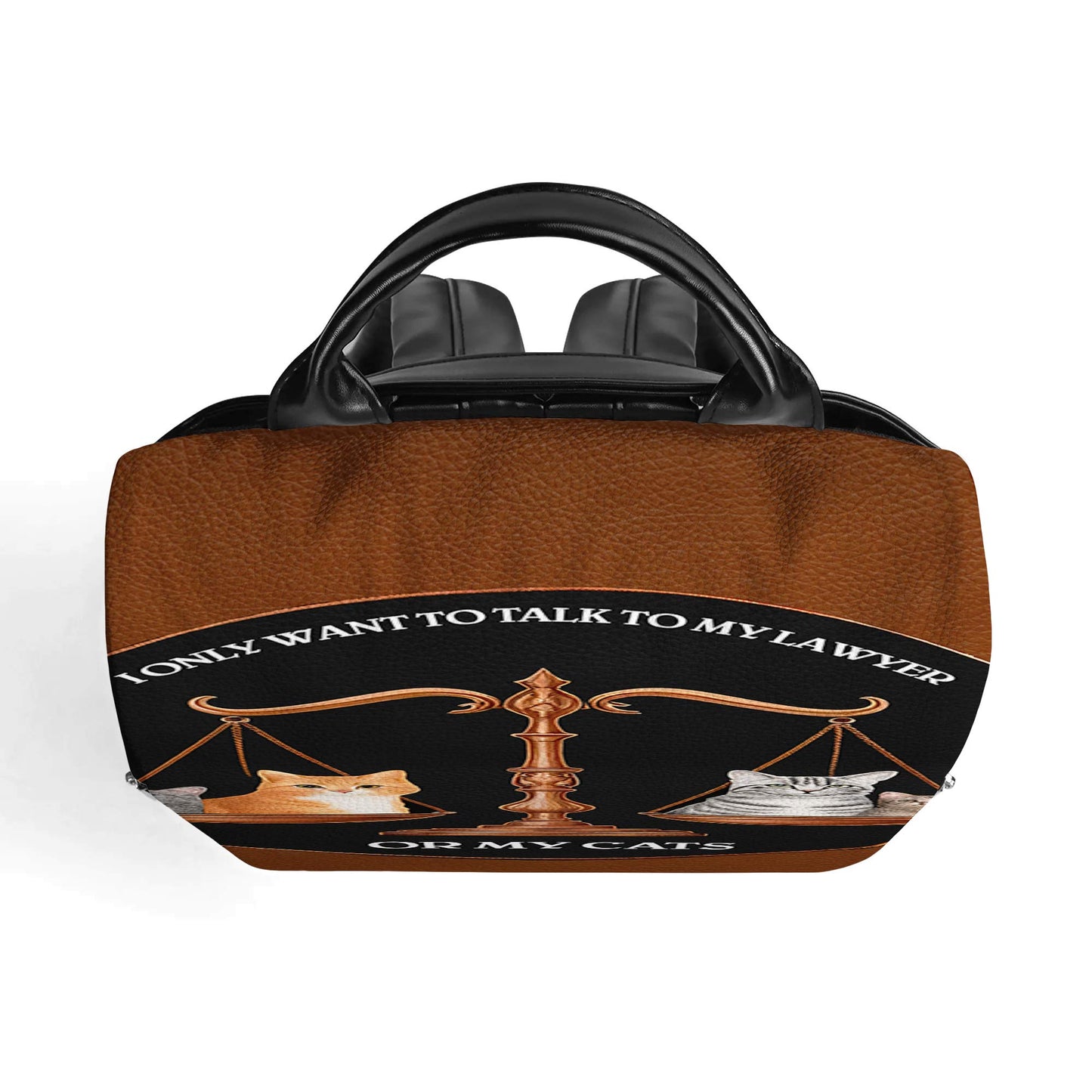Mon avocat ou mes chats - Sac à dos en cuir personnalisé - BP_CAT02