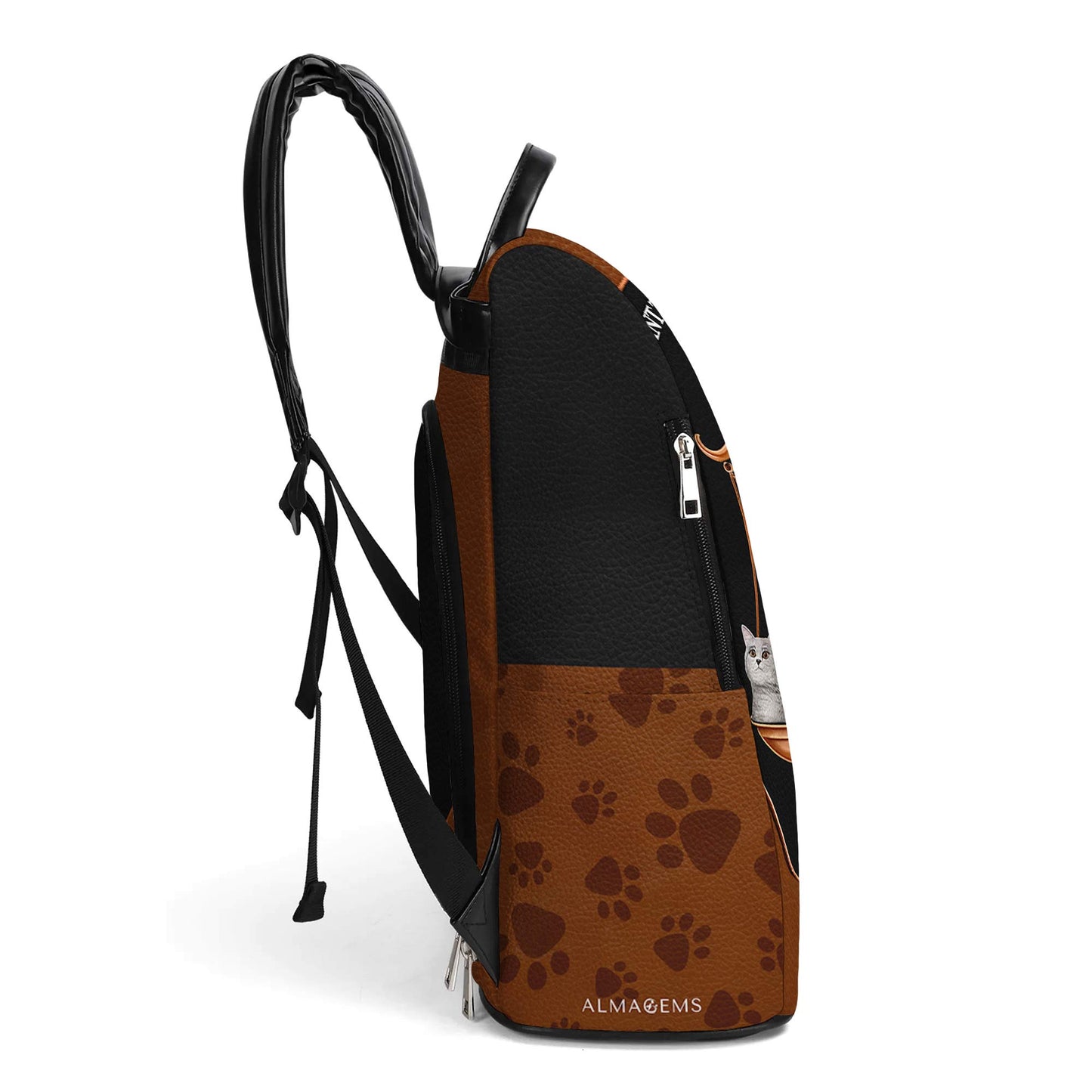 Mon avocat ou mes chats - Sac à dos en cuir personnalisé - BP_CAT02