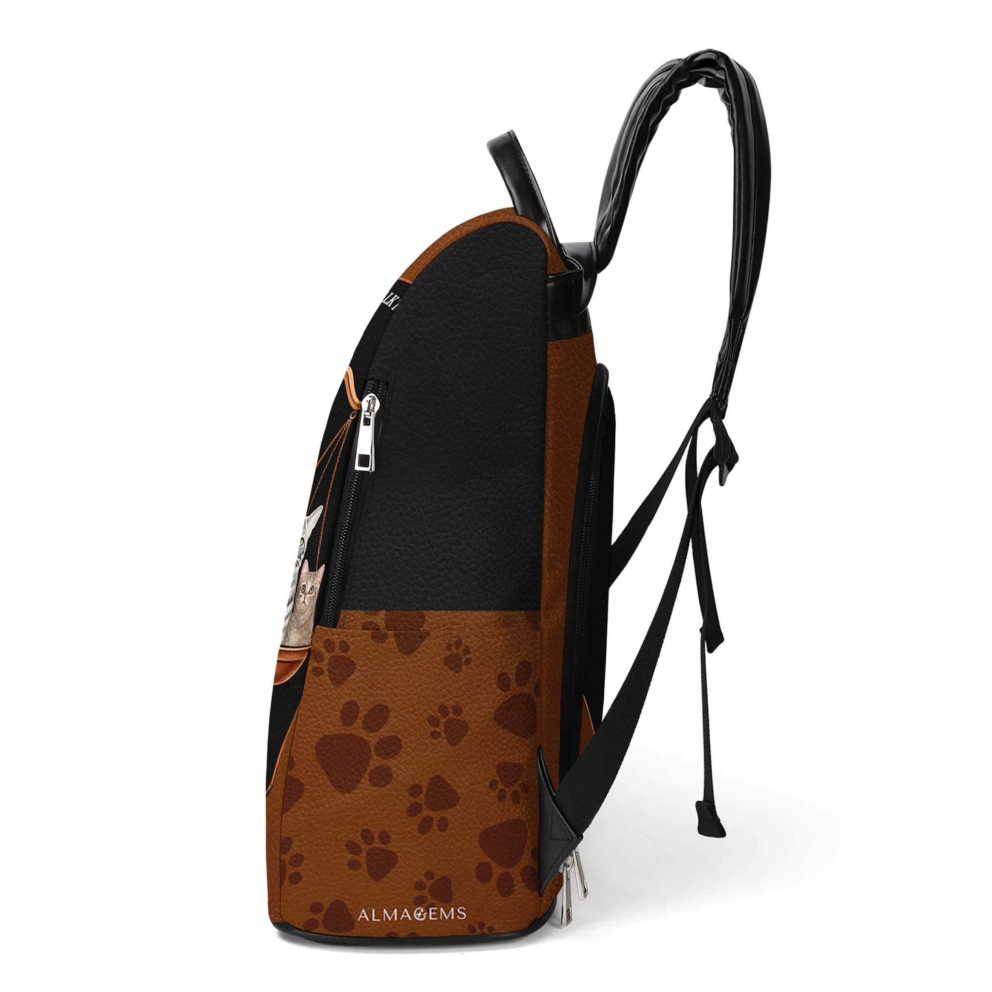 Mon avocat ou mes chats - Sac à dos en cuir personnalisé - BP_CAT02
