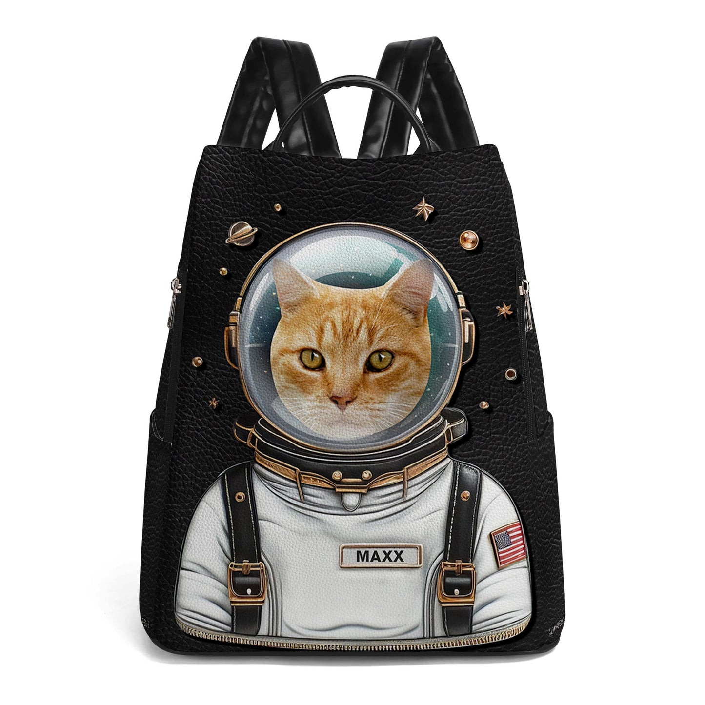 Imagen personalizada, El astronauta - Mochila de cuero personalizada - BP_CAT06