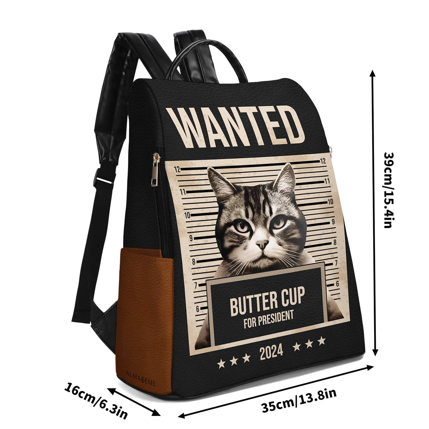 Wanted For President - Personalized Custom Leather BackPack - BP_CAT07