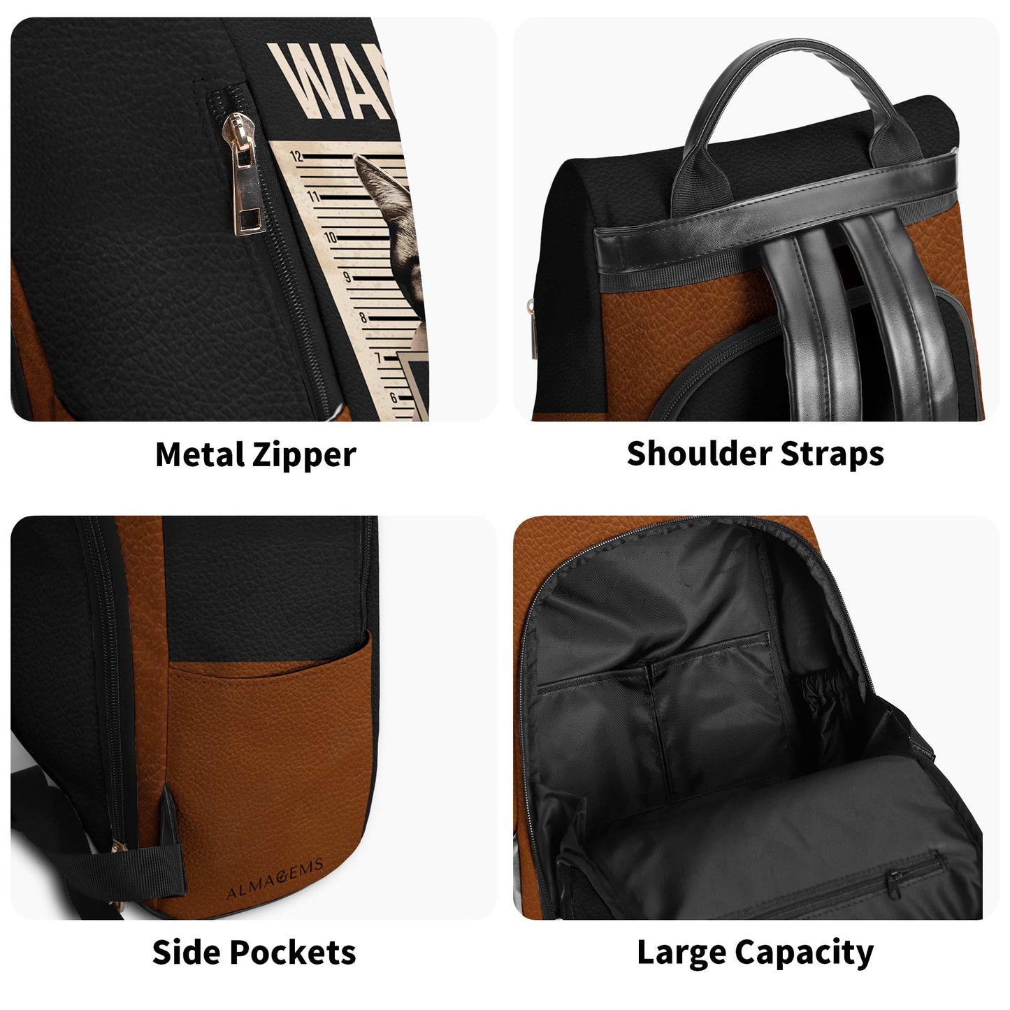 Wanted For President - Personalized Custom Leather BackPack - BP_CAT07