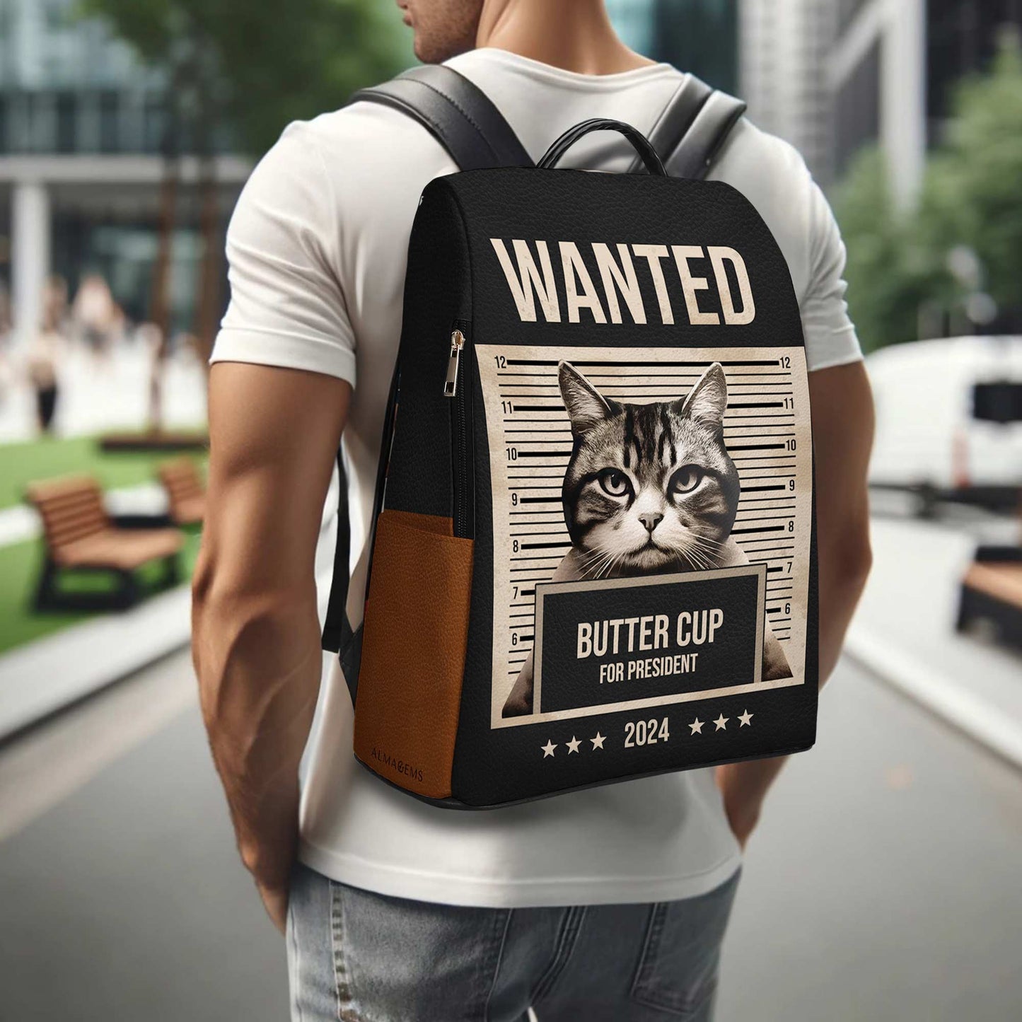 Wanted For President - Personalized Custom Leather BackPack - BP_CAT07