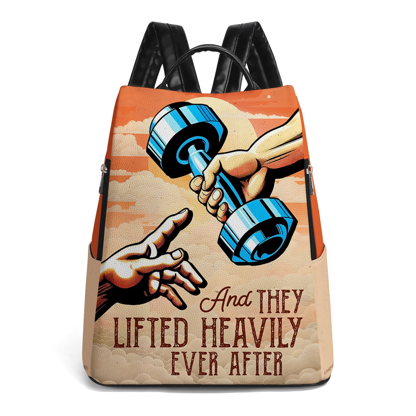 And They Lifted Heavily Ever After - Personalized Custom Leather BackPack - BP_FN01