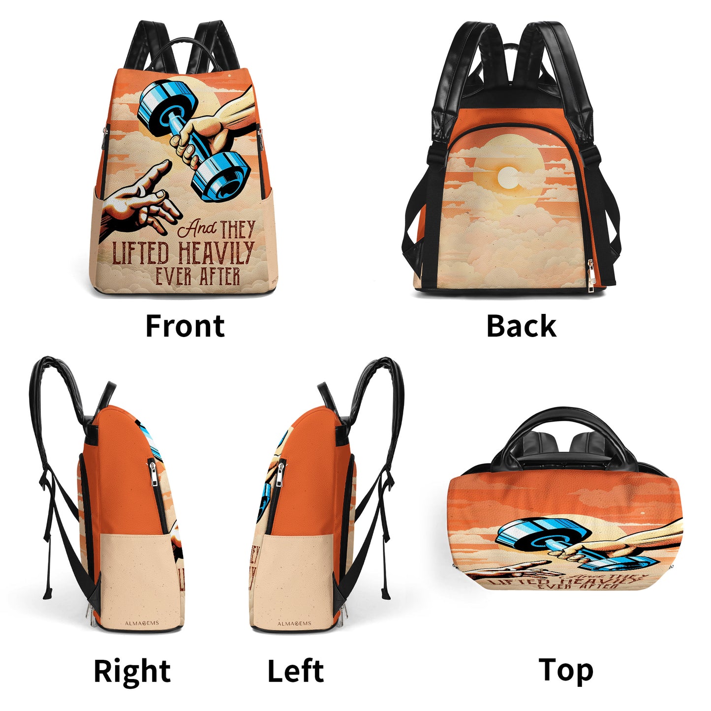 And They Lifted Heavily Ever After - Personalized Custom Leather BackPack - BP_FN01