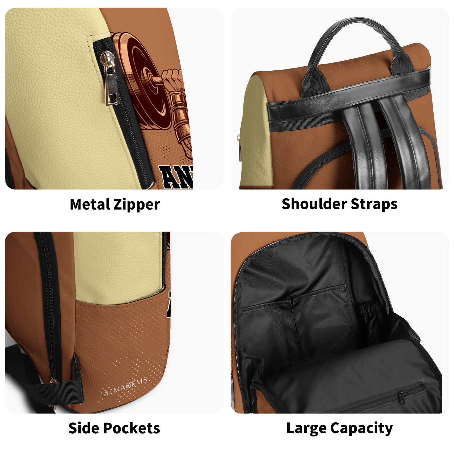 Et elle a soulevé lourdement pour toujours - Sac à dos en cuir personnalisé - BP_FN02