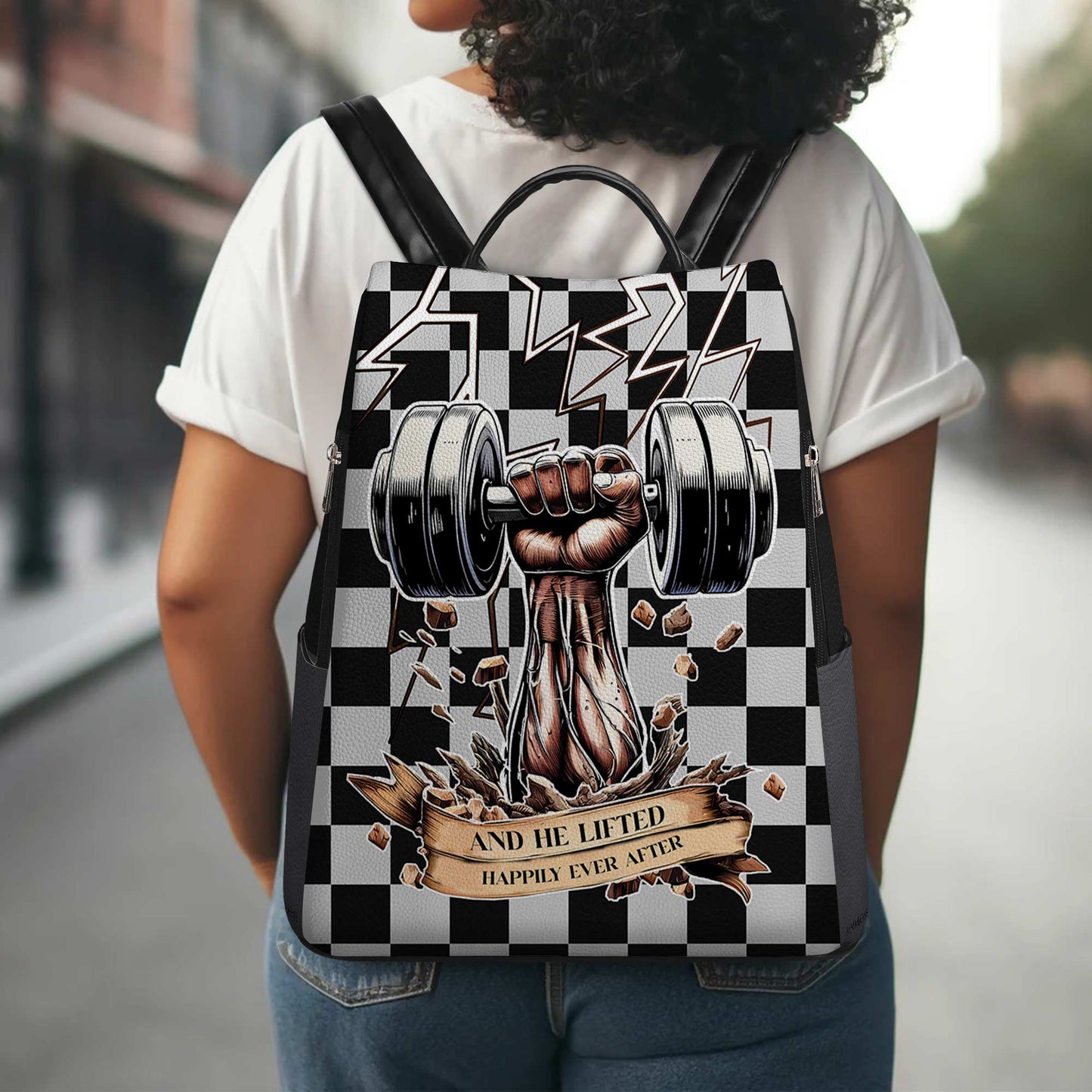 And HE Lifted Heavily Ever After - Personalized Custom Leather BackPack - BP_FN04