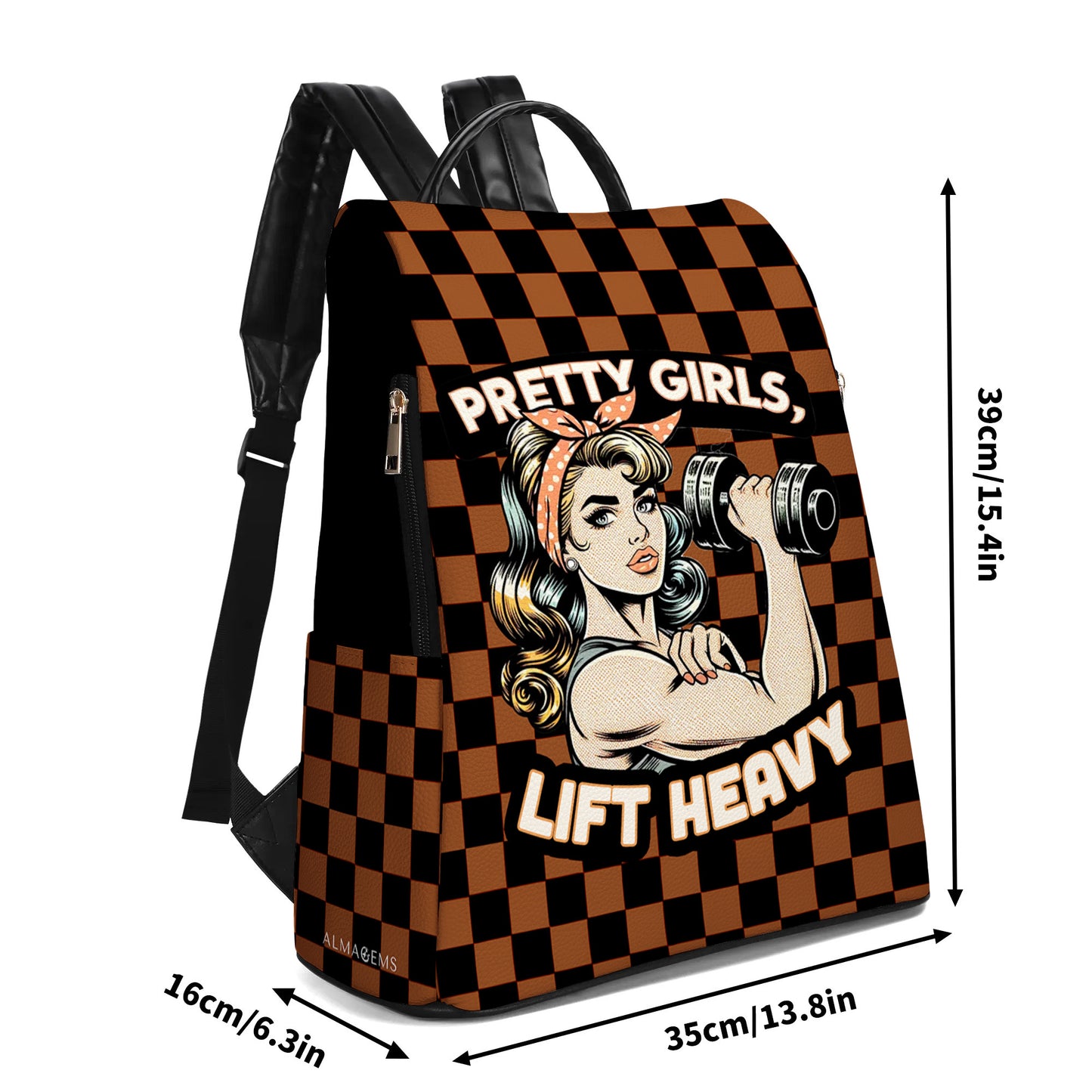 Pretty Girls Lift Heavy - Personalized Custom Leather BackPack - BP_FN05