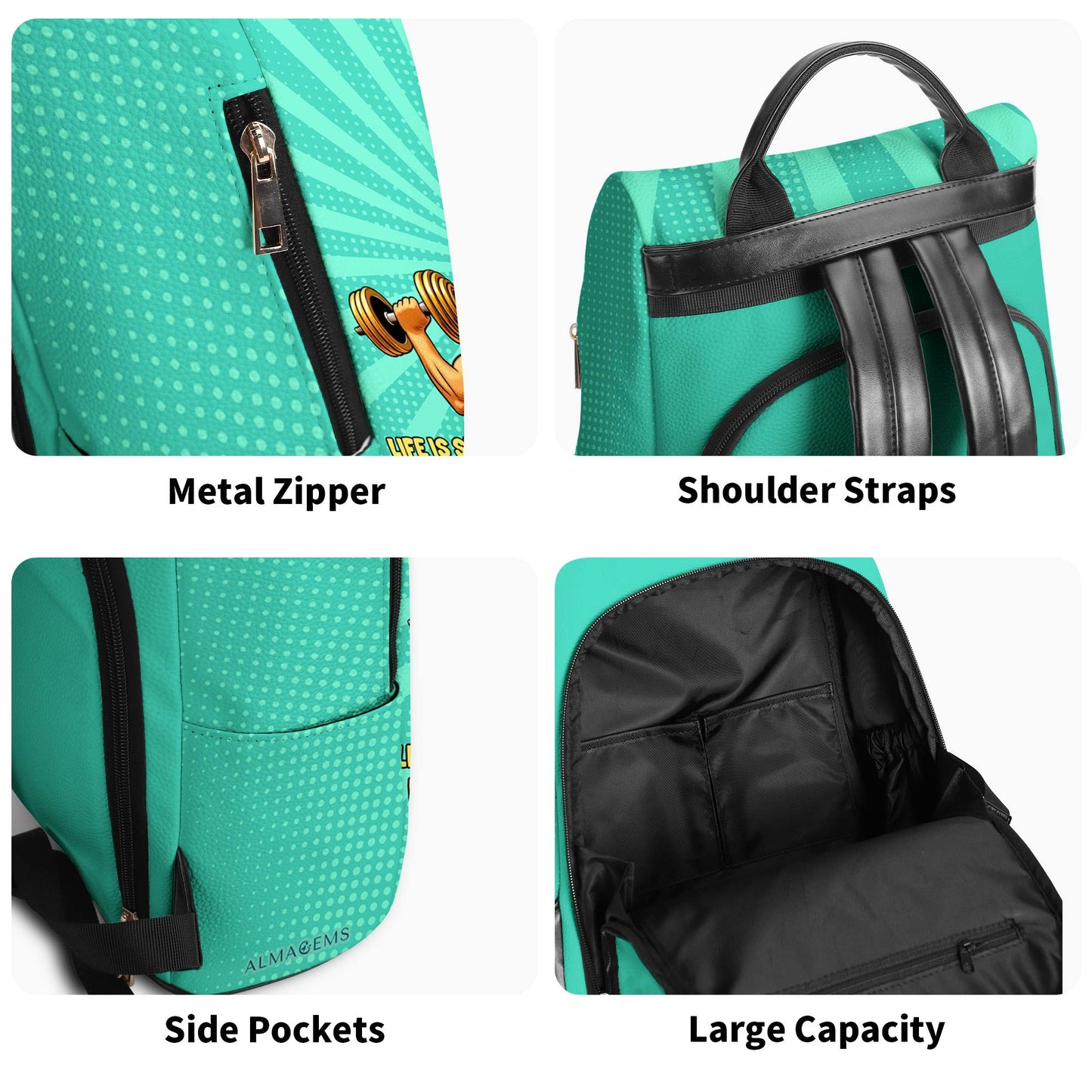 Life Is Short, Lift Heavy, And Pray Often - Personalized Custom Leather BackPack - BP_FN07