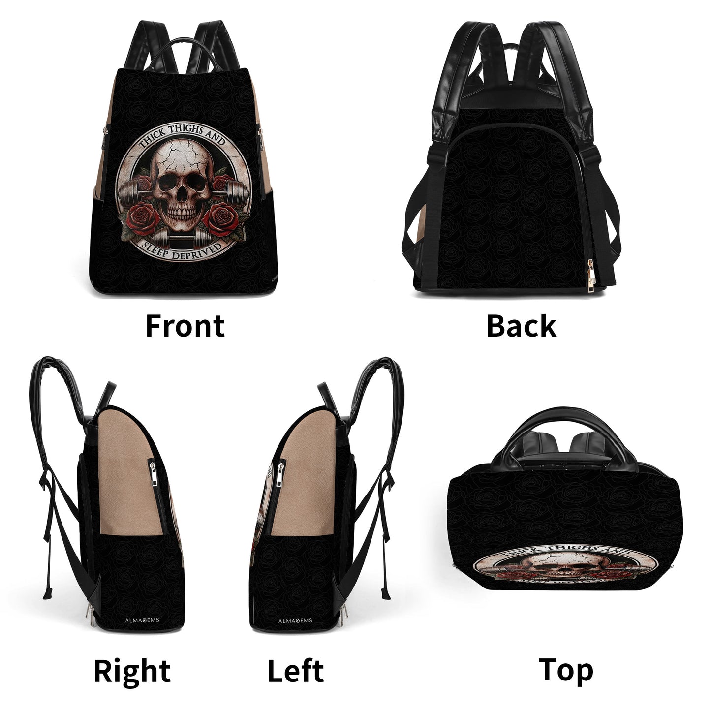 Thick Thighs And Sleep Deprived - Personalized Custom Leather BackPack - BP_FN11