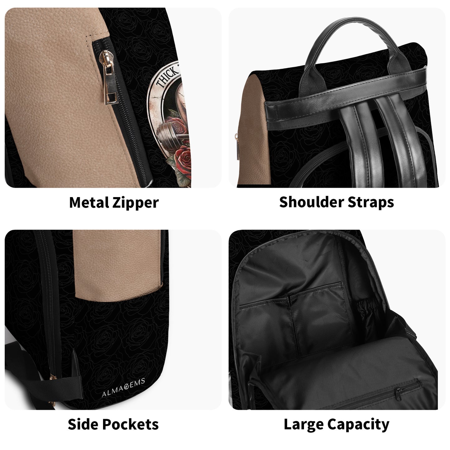 Thick Thighs And Sleep Deprived - Personalized Custom Leather BackPack - BP_FN11