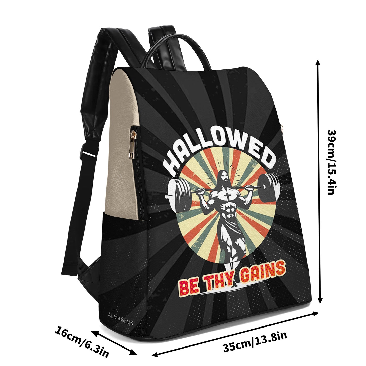 Hallowed Be Thy Gains - Personalized Custom Leather BackPack - BP_FN13