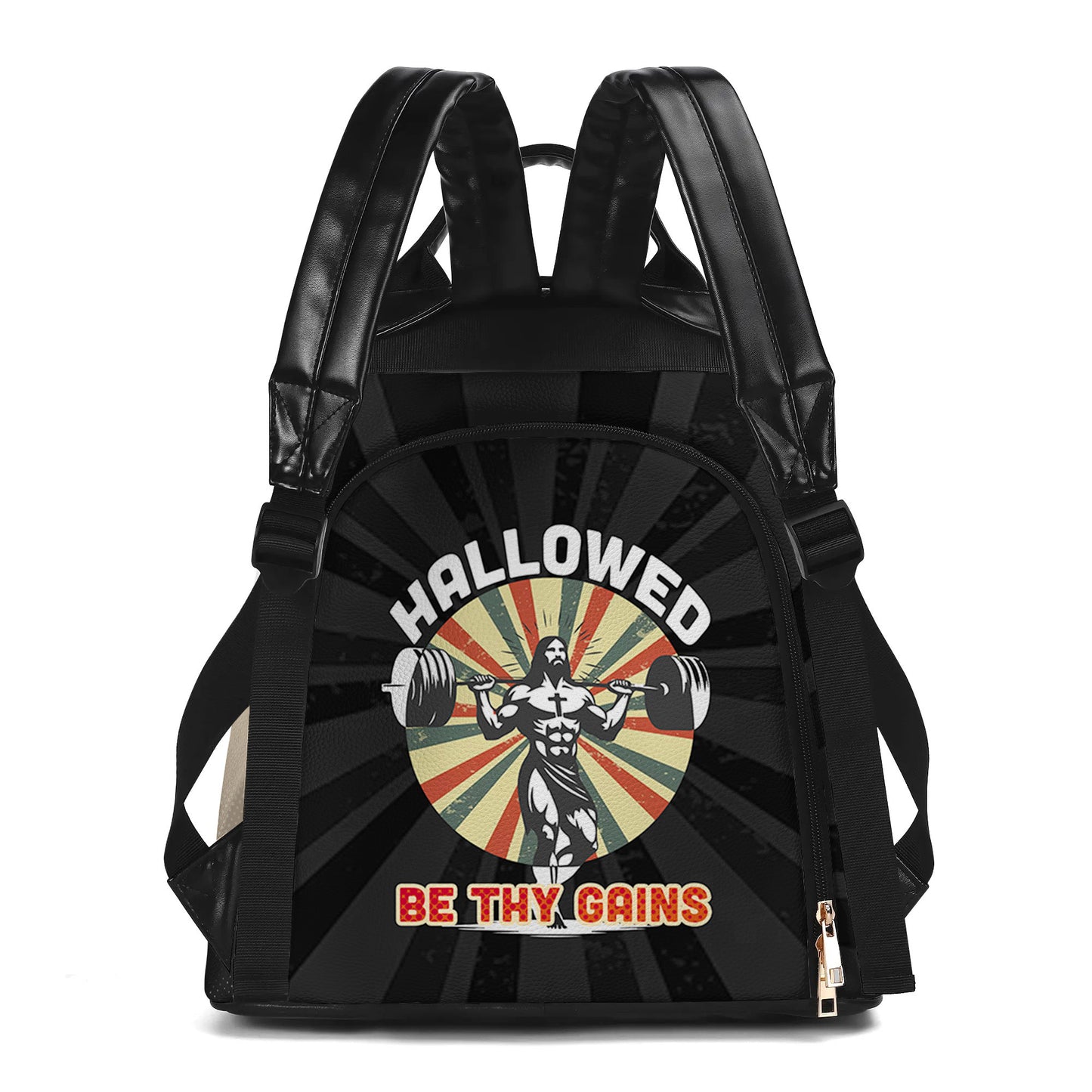 Hallowed Be Thy Gains - Personalized Custom Leather BackPack - BP_FN13